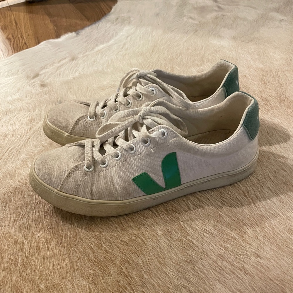 White Canvas Veja Sneaker size 8